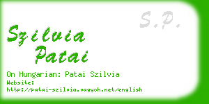 szilvia patai business card